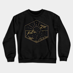 sunset monoline Crewneck Sweatshirt